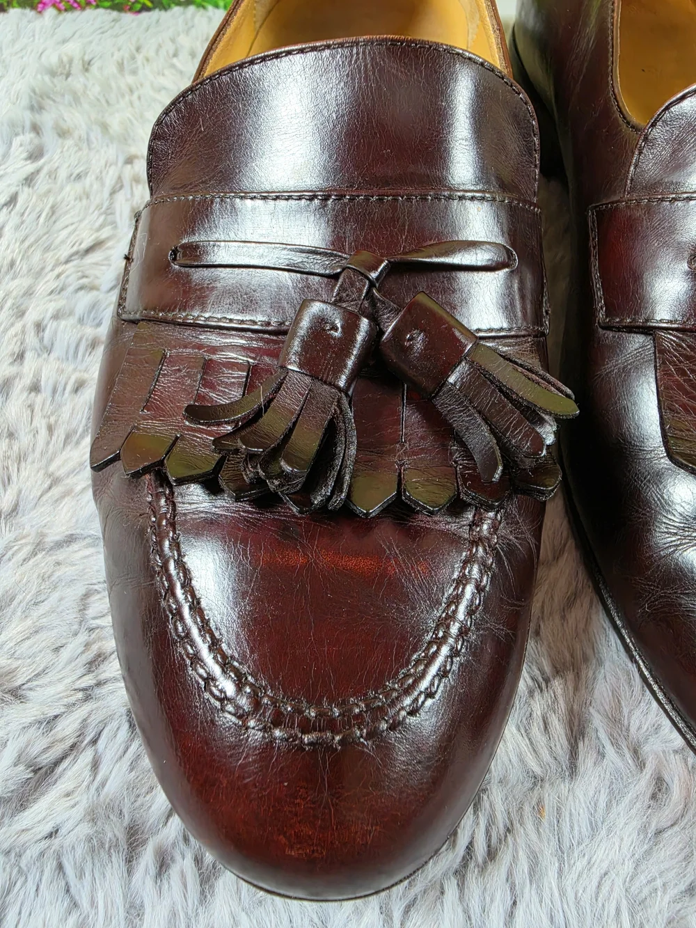 Salvatore Ferragamo Brown Leather Tassel Loafers - Size 7 2E